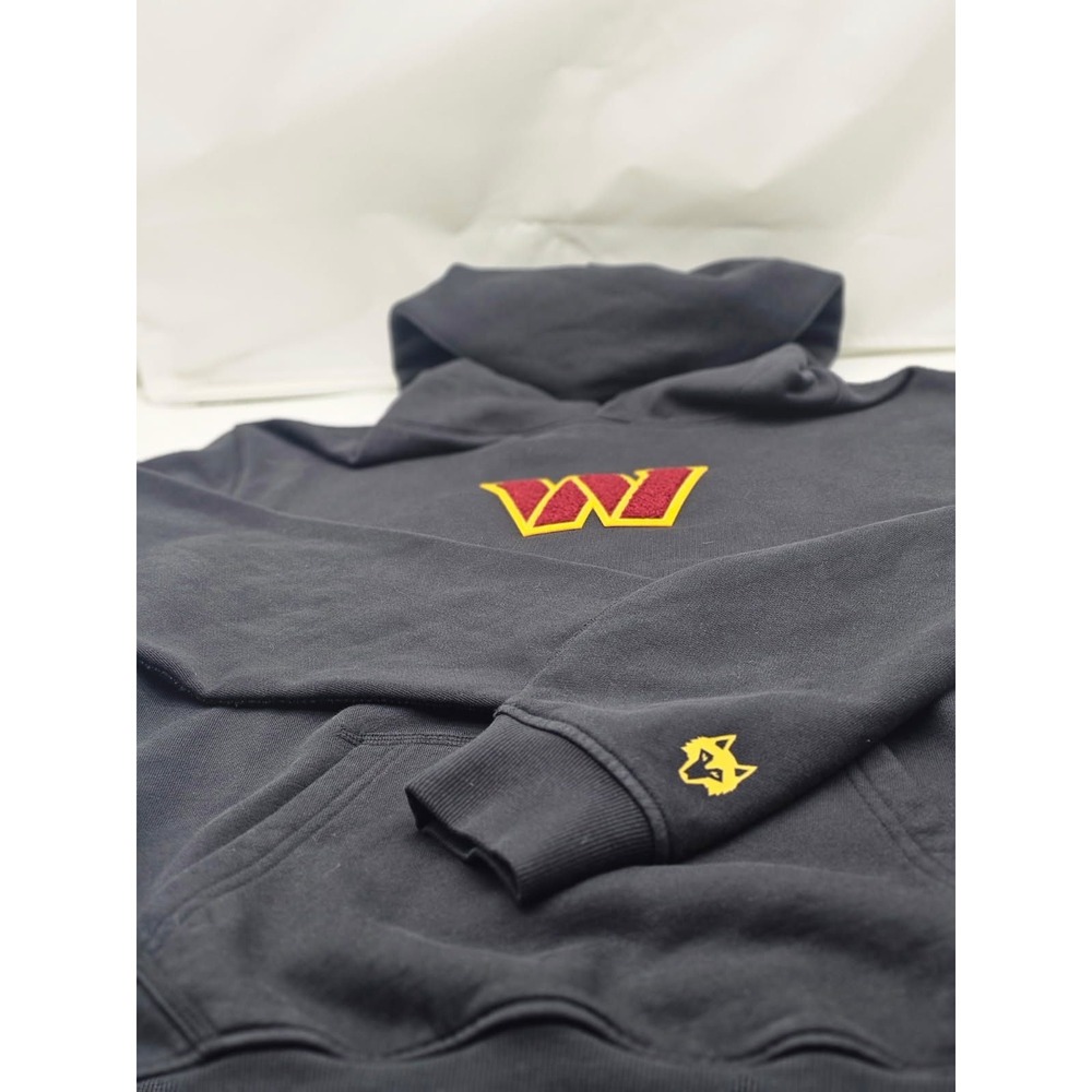 Washington Commanders NFL Hoodie Means Medium Black  Chenille Patch Cotton